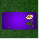 Custom Personalized License Plate With Add Names To Flower Petals Button Stem