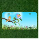 Custom Personalized License Plate With Stunning Two Birds On Branch Add Names