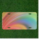 Custom Personalized License Plate Auto Tag With Cool Colorful Wave Add Names