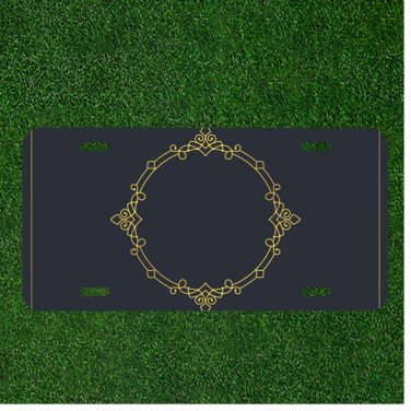 Custom Personalized License Plate Auto Tag With Add Picture In Circle Design