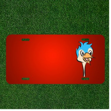 Custom Personalized License Plate With Add Names To Head Blue Happy Bird