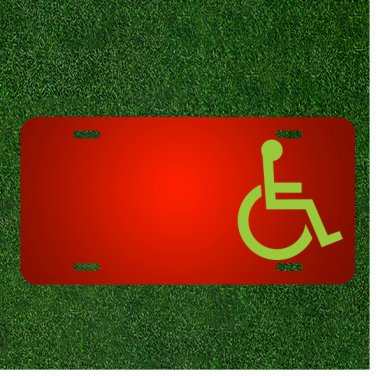 Custom Personalized License Plate With Add Names To Wheelchair Person