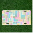 Custom Personalized Car License Plate With Color Blocks Abstract Background