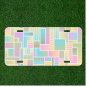 Custom Personalized Car License Plate With Color Blocks Abstract Background