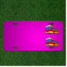Custom Personalized Car License Plate With Add Names To Red Blue Yellow Bus