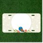Creative License Plate Auto Tag With Blue Bird And Pink Flowers Add Names
