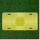 Custom Personalized License Plate Tag With Fancy Optical Illusion Yellow Flower