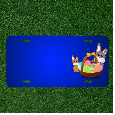 Custom Personalized License Plate With Add Names To Easter Bunnies Eggs