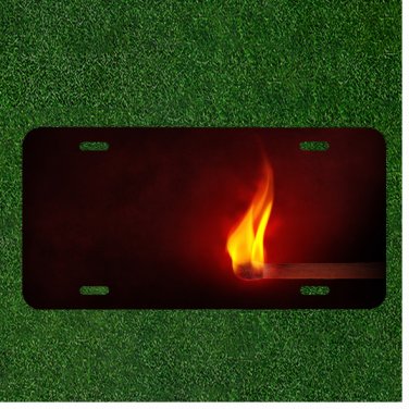 Custom Personalized Auto Tag With Match Flame Design Add Names
