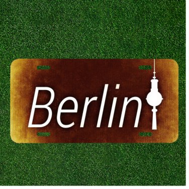 Custom Personalized License Plate Auto Tag With Berlin Design