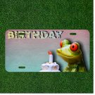 Custom Personalized License Plate Auto Tag With Birthday Frog Design