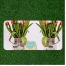 Custom Personalized License Plate Auto Tag With Miss You And Red Flowers Design