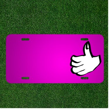 Custom Personalized Car License Plate With Add Names To Thumbs Up Hand Success