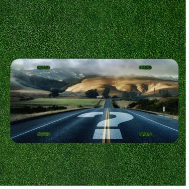Custom Personalized License Plate Auto Tag With Question Mark Road To No Where
