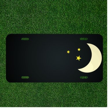 Custom Personalized License Plate With Add Names To White Moon And Stars Design