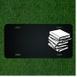Custom Personalized License Plate With Add Names To Stack Of White Books Design