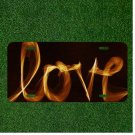 Custom Personalized License Plate Auto Tag With LOVE In Fire Flames Design NEW