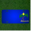 Custom Personalized License Plate With Add Names To Beach Palm Tree Sun Green
