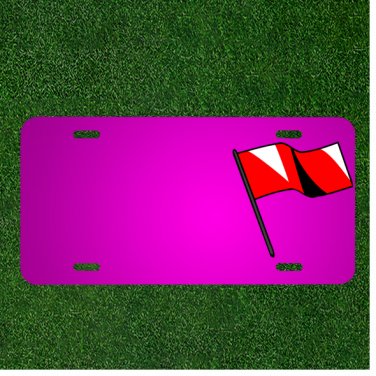 Custom Personalized Car License Plate With Add Names To Signal Flag Wave Red