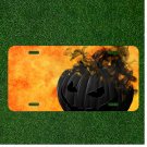 Custom Personalized License Plate Auto Tag With Evil Pumpkin Add Names
