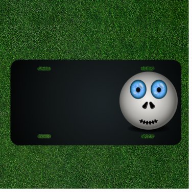 Custom Personalized License Plate With Add Names To Creepy Ball Face Emoji NEW