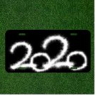 Creative License Plate Auto Tag With 2020 In White Grafitti