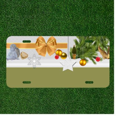 Banner Christmas Node Branches Fir Custom Novelty License Plate Car Tag