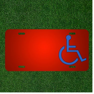 Custom Personalized License Plate With Add Names To Wheelchair Disability