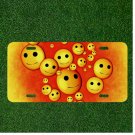 Custom Personalized License Plate Auto Tag With Smiley Face Emoji Designs