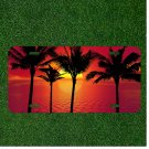 Custom Personalized License Plate Auto Tag With Amazing Pink Sunset Tree Design
