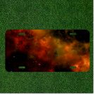 Custom Personalized License Plate Auto Tag With Red And Yellow Space Design