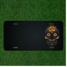 Custom Personalized License Plate With Add Names To Fancy Flower Skull Design