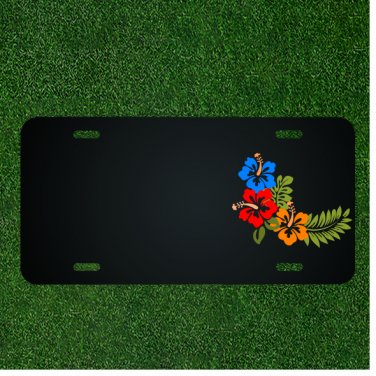 Custom Personalized License Plate With Add Names To Colorful Flowers Design NEW