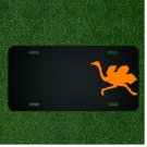 Custom Personalized License Plate With Add Names To Ostrich Orange Large Birds