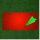 Custom Personalized License Plate With Add Names To Paper Plane Green Airplane