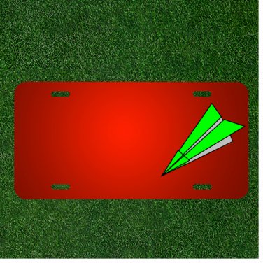 Custom Personalized License Plate With Add Names To Paper Plane Green Airplane
