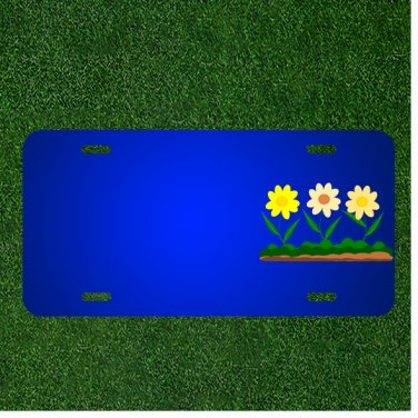 Custom Personalized License Plate With Add Names To Yellow Flower Vector Image