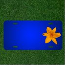 Custom Personalized License Plate With Add Names To Lily Blossom Bloom Orange