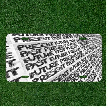 Custom Personalized License Plate Auto Tag With Future Present Past Design