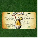 Custom Personalized License Plate Auto Tag With Golada Drink Design