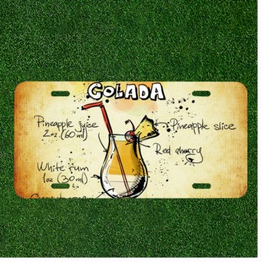 Custom Personalized License Plate Auto Tag With Golada Drink Design