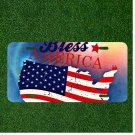 Custom Personalized License Plate Auto Tag With Bless America Map