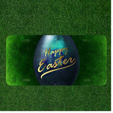 Custom Personalized License Plate Auto Tag With Happy Easter Egg