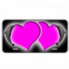 Custom Personalized License Plate Car Tag With Dolphin Pink Hearts Add Names