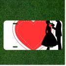 Creative License Plate Auto Tag With Guy Giving Flowers To Girl With Red Heart
