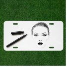 Custom Personalized License Plate Auto Tag With Women With Make Up Design