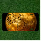 Custom Personalized License Plate Auto Tag With Musical Notes By Moon Design