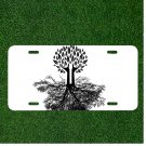 Custom Personalized License Plate Auto Tag With Fancy Tree Branch And Roots