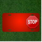 Custom Personalized License Plate With Add Names To Stop Halt Blocked Red