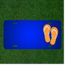 Custom Personalized License Plate With Add Names To Thongs Flip Flops Orange